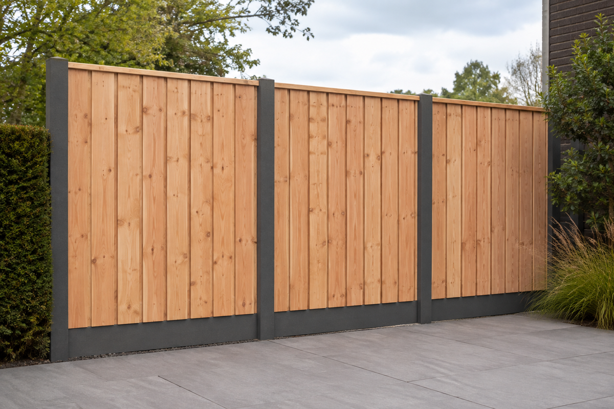 Hout-beton schutting